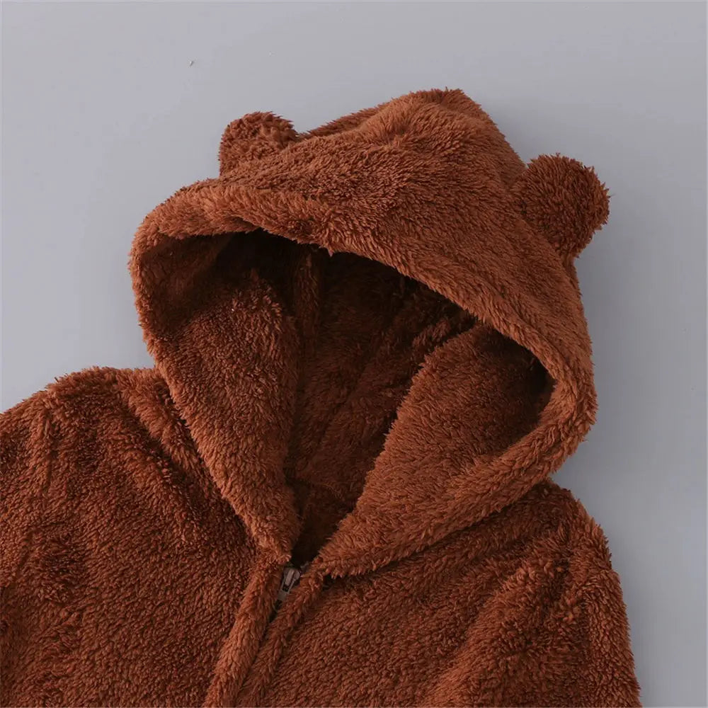 Women Winter Teddy Pajama Cute Bear Ears Sweater Fluffy Jumpsuit Plus Size 5XL Hooded Homewear Harajuku Fashion Plush Pajamas