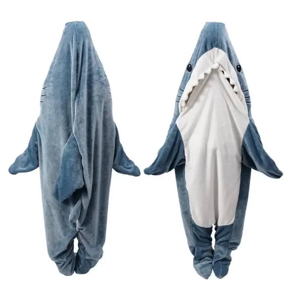 Cartoon Shark Blanket Cover Sleeping Bag Cosplay Shark Onesies Costumes Homewear Pajamas Office Nap Fabric Blanket Sleeping Bag