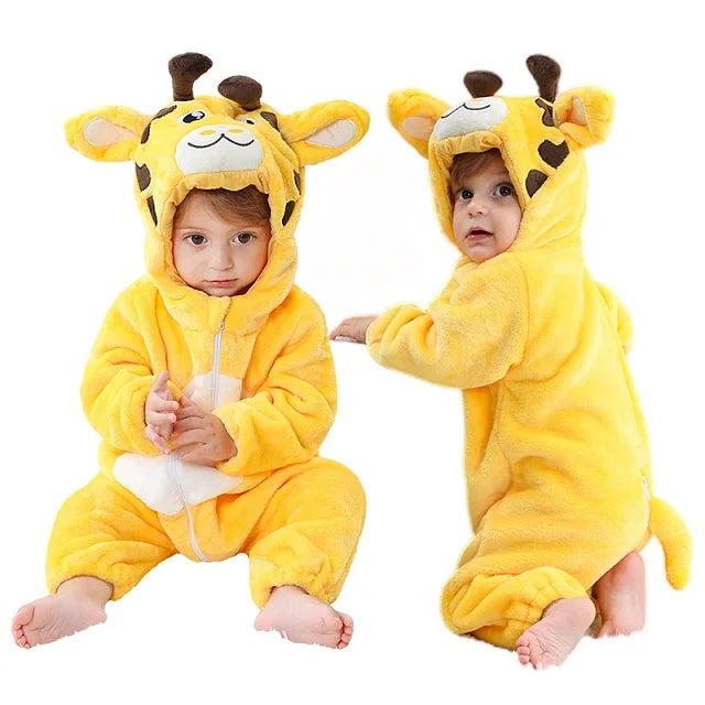 MICHLEY Shark Baby Rompers Winter Hooded Flannel Toddler Infant Clothes Overall Bodysuits Jumpsuit Costume For Kids Carnival