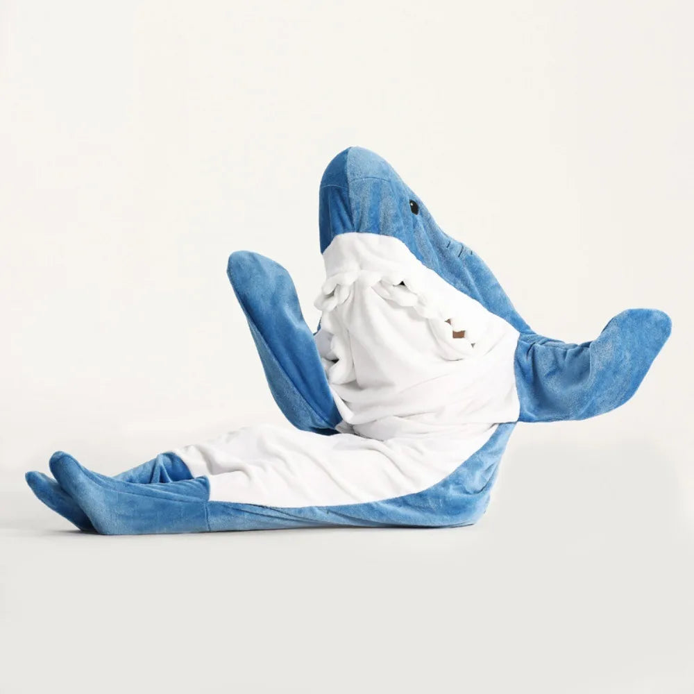 Cartoon Shark Blanket Cover Sleeping Bag Cosplay Shark Onesies Costumes Homewear Pajamas Office Nap Fabric Blanket Sleeping Bag