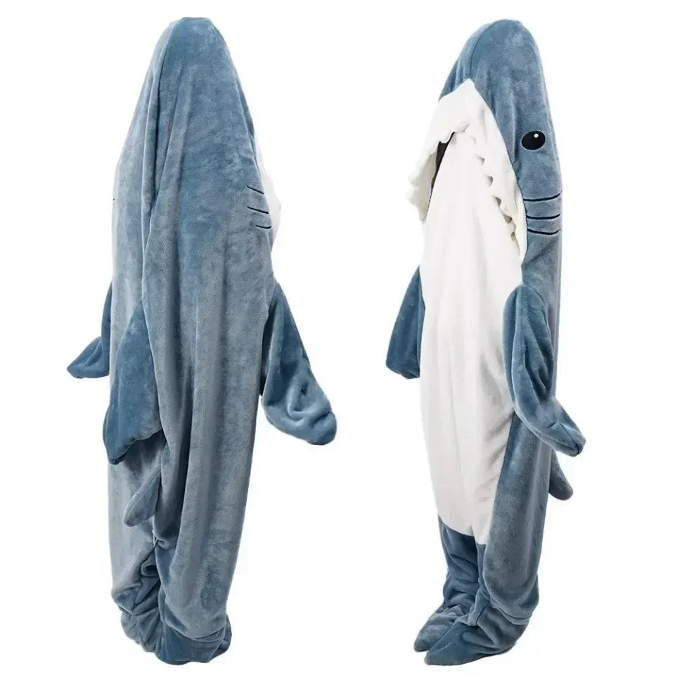 Cartoon Shark Blanket Cover Sleeping Bag Cosplay Shark Onesies Costumes Homewear Pajamas Office Nap Fabric Blanket Sleeping Bag