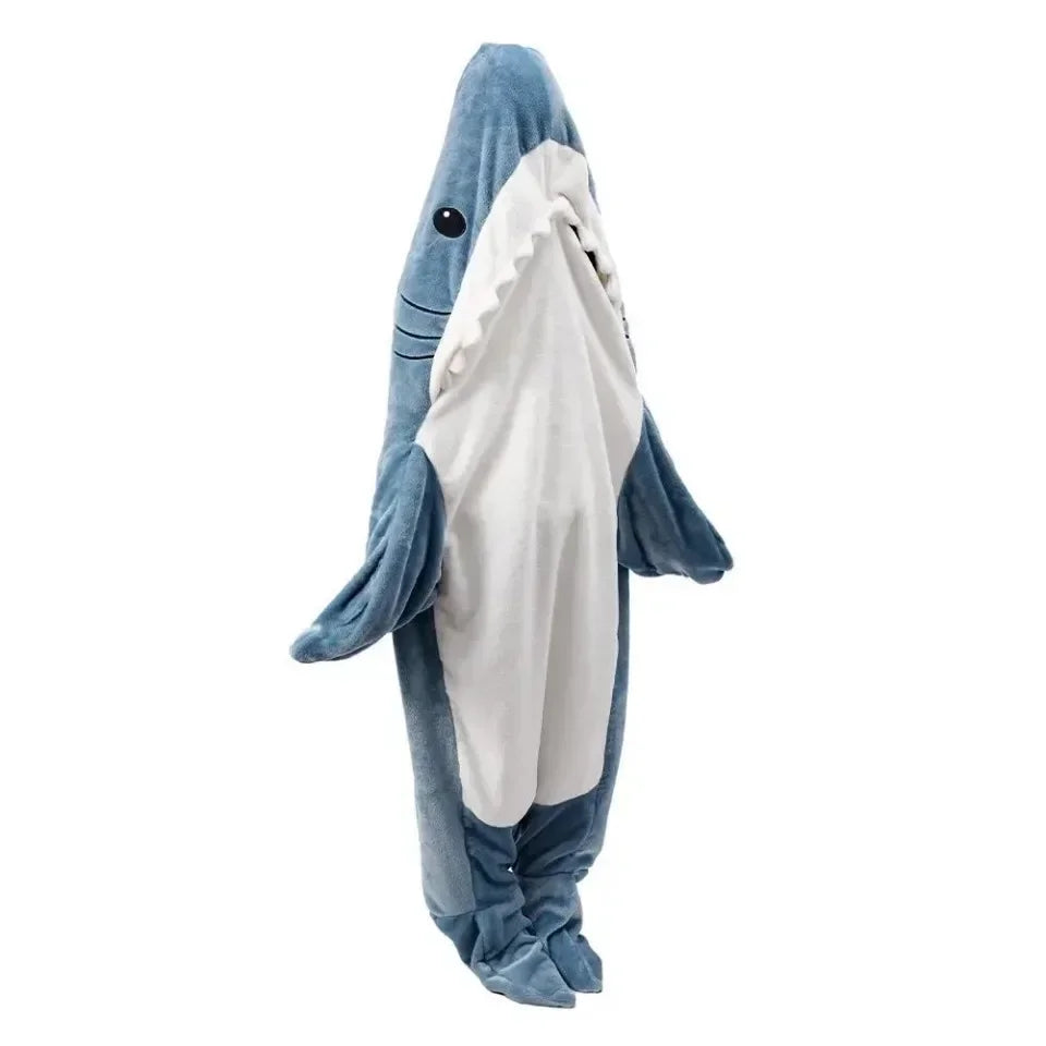 Cartoon Shark Blanket Cover Sleeping Bag Cosplay Shark Onesies Costumes Homewear Pajamas Office Nap Fabric Blanket Sleeping Bag