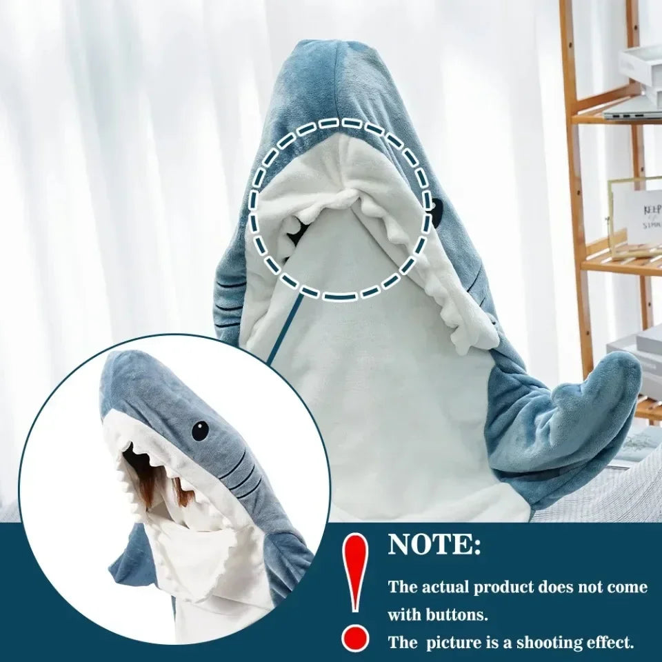 Cartoon Shark Blanket Cover Sleeping Bag Cosplay Shark Onesies Costumes Homewear Pajamas Office Nap Fabric Blanket Sleeping Bag