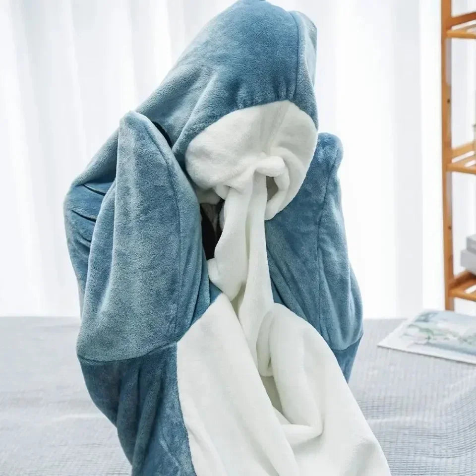 Cartoon Shark Blanket Cover Sleeping Bag Cosplay Shark Onesies Costumes Homewear Pajamas Office Nap Fabric Blanket Sleeping Bag